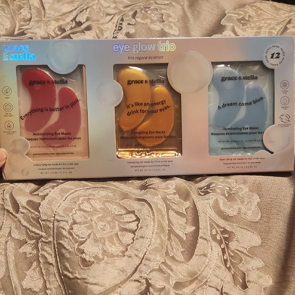 grace & stella Eye Glow Trio - Pink, Gold, Blue Masks